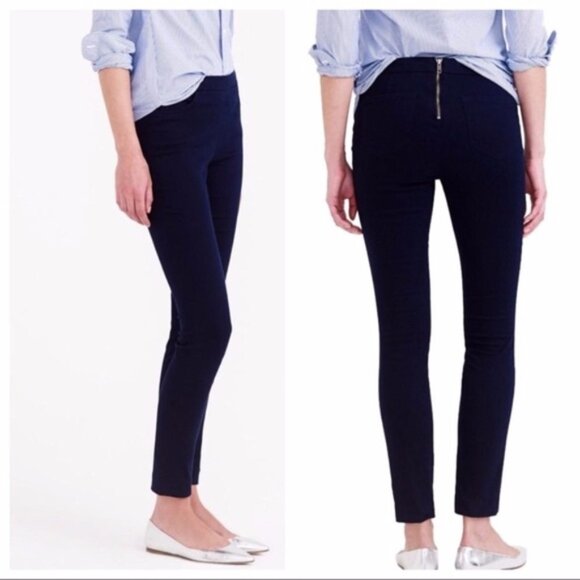 J. Crew Dannie Skinny Black Pockets Zipper in Back Preppy Pants P554 - Picture 1 of 11